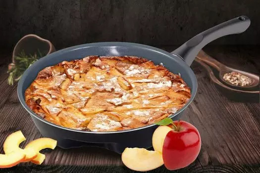 Сковорода Teleshop Ceraflon Airfry PAN, максимальный диаметр 28 см, нержавеющая сталь, подходит для индукционных плит, антипригарное покрытие, включая крышку Tele Welt