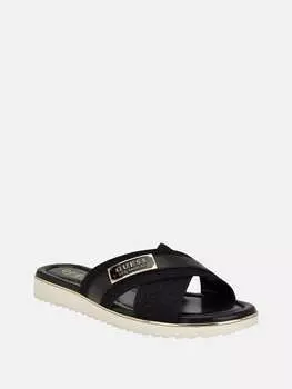 Слайды женские Guess Factory, цвет black logo