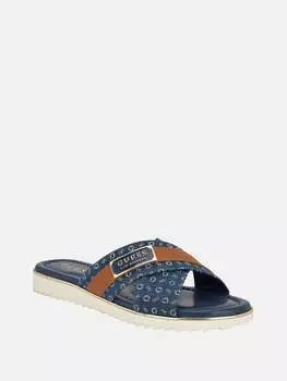 Слайды женские Guess Factory, цвет denim logo