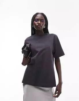 Сланцевая базовая футболка Topshop с короткими рукавами премиум-класса