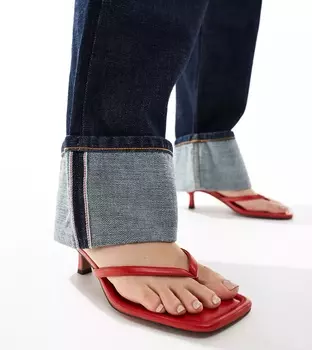 Сланцы Asos Design Wide Fit Heatwave Toe Thong Mid, красный