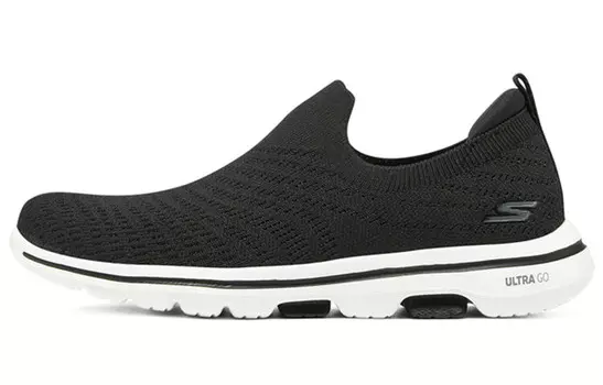 Слипоны Go Walk 5 женские с низким верхом, черные/белые Skechers