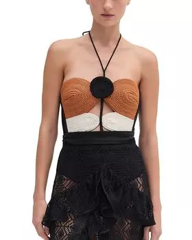 Слитный купальник Jersey Sands Braided PatBO, черный