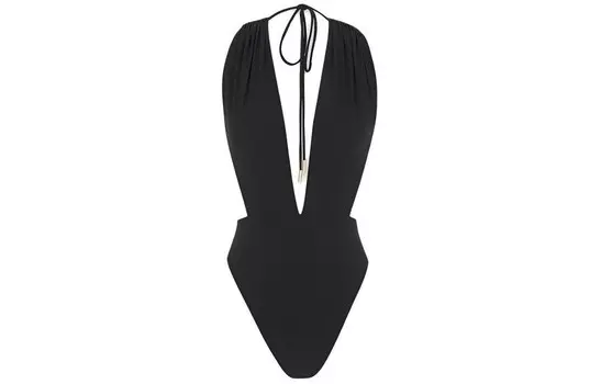 Слитный купальник женский черный Saint Laurent