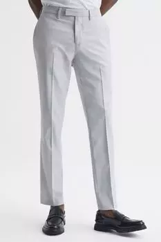 Сложенные брюки приталенного кроя Reiss, серый