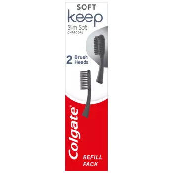 Сменные насадки для зубных щеток Colgate Keep Slim Soft Charcoal Refill, 1 шт.