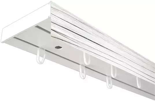 SN DECO GROUP Карниз для штор "Карниз SH с крышкой", 2 направляющие, фиксированный размер 580 см, белый/пепельный
