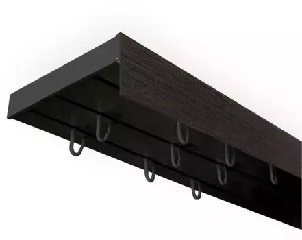 SN DECO GROUP Карниз для штор "Карниз SH (1) с панелью 5 см", 3 направляющие, фиксированный размер 450 см, черный
