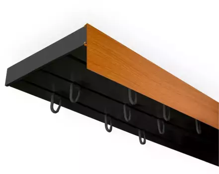 SN DECO GROUP Карниз для штор "Карниз SH (1) с панелью 5 см", 3 направляющие, фиксированный размер 360 см, черный
