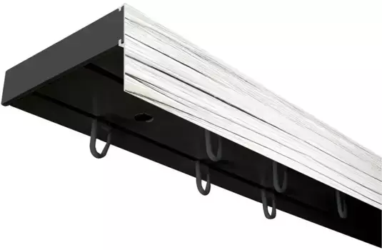 SN DECO GROUP Карниз для штор "Карниз SH (1) с панелью 5 см", 2 направляющие, фиксированный размер 180 см, черный/пепельный