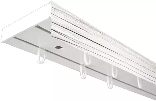 SN DECO GROUP Карниз для штор "Карниз SH (1) с панелью 5 см", 2 направляющие, фиксированный размер 120 см, белый/пепельный