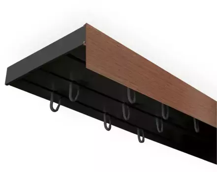 SN DECO GROUP Карниз для штор "Карниз SH (1) с панелью 5 см", 3 направляющие, фиксированный размер 480 см, черный