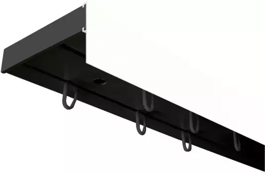 SN DECO GROUP Карниз для штор "Карниз SH (1) с панелью 5 см", 2 направляющие, фиксированный размер 150 см, черно-белый