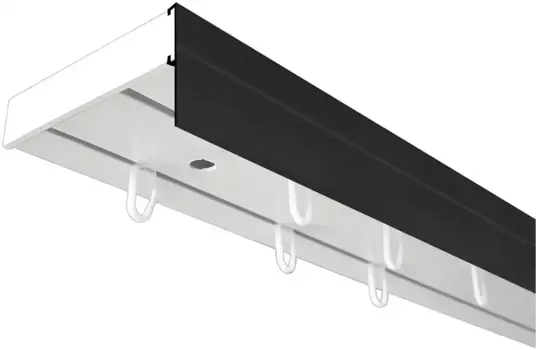 SN DECO GROUP Карниз для штор "Карниз SH (1) с панелью 5 см", 2 направляющие, фиксированный размер 540 см, белый/черный
