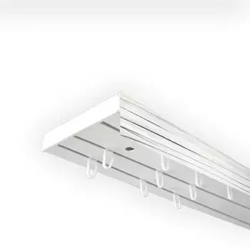 SN DECO GROUP Карниз для штор "Карниз SH (1) с панелью 5 см", 3 направляющие, фиксированный размер 120 см, белый/пепельный