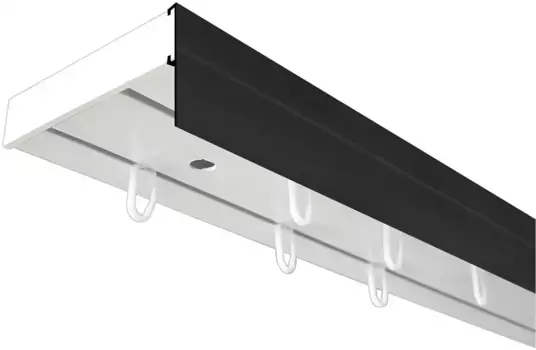 SN DECO GROUP Карниз для штор "Карниз SH с крышкой", 2 направляющие, фиксированный размер 300 см, белый/черный