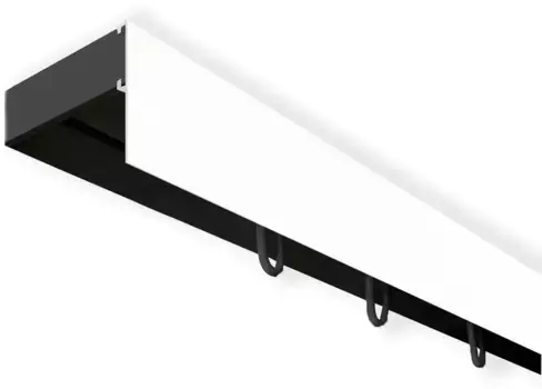 SN DECO GROUP Карниз для штор "Карниз SH с крышкой", 1 направляющая, фиксированный размер 120 см, черно-белый