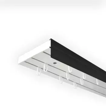 SN DECO GROUP Карниз для штор "Карниз SH с крышкой", 3 направляющие, фиксированный размер 300 см, белый/черный