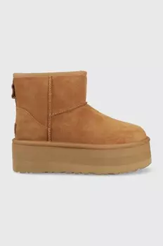 Снежные ботинки Classic Mini Platform Ugg, коричневый
