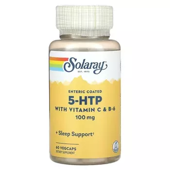 Solaray 5-HTP с витаминами C и B-6, 100 мг, 60 растительных капсул