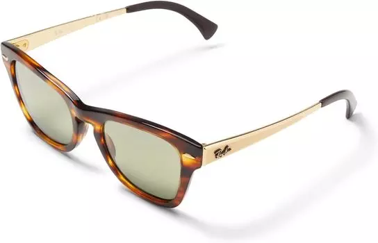 Солнцезащитные очки 53 mm 0RB0707SM Ray-Ban, цвет Striped Havana/Green Vintage