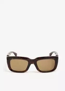 Солнцезащитные очки Alexander Mcqueen Floating Skull Rectangular, коричневый