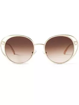 Солнцезащитные очки Angela в круглой оправе Jimmy Choo Eyewear, золотистый
