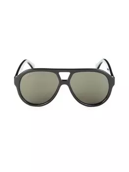Солнцезащитные очки-авиаторы 56MM Gucci, черный