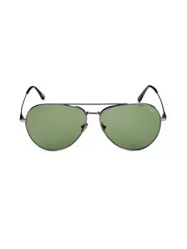 Солнцезащитные очки-авиаторы 62MM Tom Ford, цвет Gunmetal