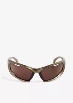 Солнцезащитные очки Balenciaga Dynamo Rectangle, зеленый