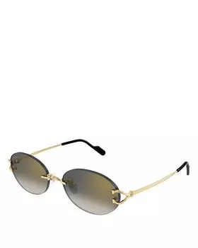 Солнцезащитные очки C Decor Oval, 55 мм Cartier, золотой