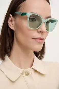 Солнцезащитные очки Emporio Armani, бирюзовый