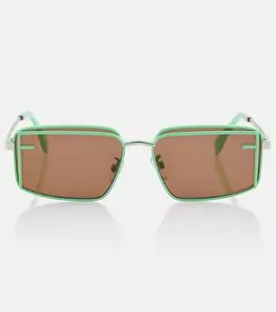 Солнцезащитные очки fendi first sight прямоугольной формы Fendi, желтый