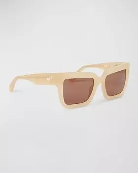 Солнцезащитные очки Firenze с логотипом в форме бабочки из ацетата Off-White, цвет Sand Brown