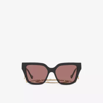 Солнцезащитные очки GG1023S в квадратной оправе из ацетата ацетата Gucci, черный