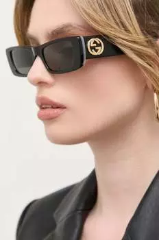 Солнцезащитные очки Gucci, черный
