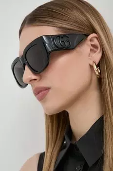 Солнцезащитные очки Gucci, черный