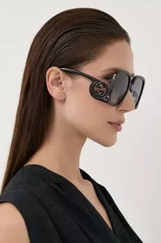 Солнцезащитные очки Gucci, черный