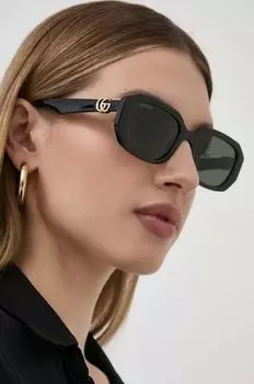 Солнцезащитные очки Gucci, черный