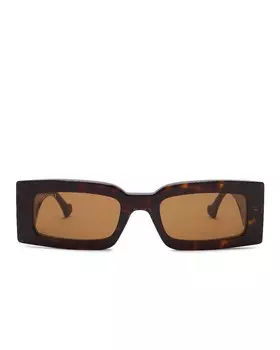 Солнцезащитные очки Gucci Rectangular, цвет Havana & Brown