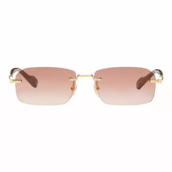Солнцезащитные очки Gucci Rectangular, коричневый