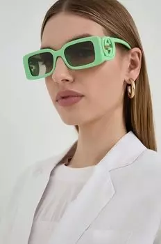 Солнцезащитные очки Gucci, зеленый