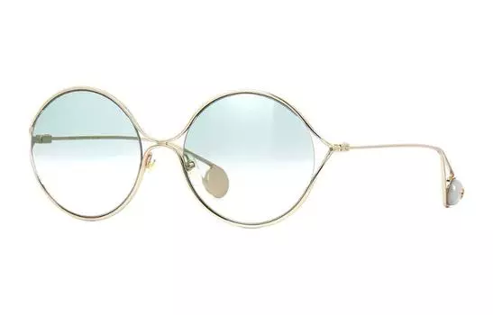 Солнцезащитные очки Gucci женские, зеленый / золотой
