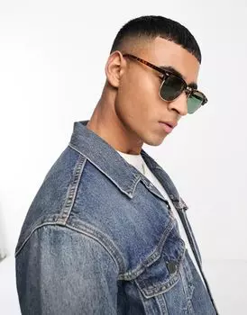 солнцезащитные очки Jack & Jones в черепаховой оправе в стиле ретро