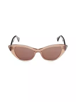 Солнцезащитные очки «кошачий глаз» 51MM Max Mara, бежевый