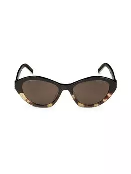 Солнцезащитные очки «кошачий глаз» 54 мм Saint Laurent, цвет Havana Black