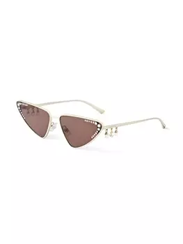 Солнцезащитные очки Kristal в геометричной оправе Jimmy Choo Eyewear, золотистый