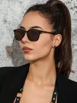 Солнцезащитные очки квадратные, бронзовый