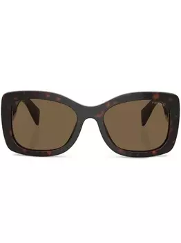 Солнцезащитные очки Prada PR A08S в массивной оправе Prada Eyewear, коричневый