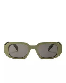 Солнцезащитные очки Prada Rectangular, зеленый